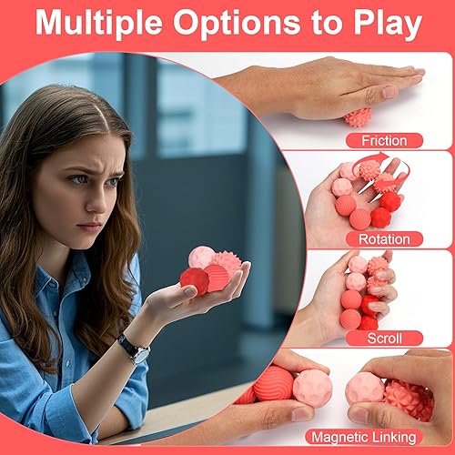 Miniatura 81 de BUSOHA Bolas de silicona para la ansiedad, paquete de 4 juguetes para adultos, juguetes sensoriales para adultos, adolescentes, regalos para calmar