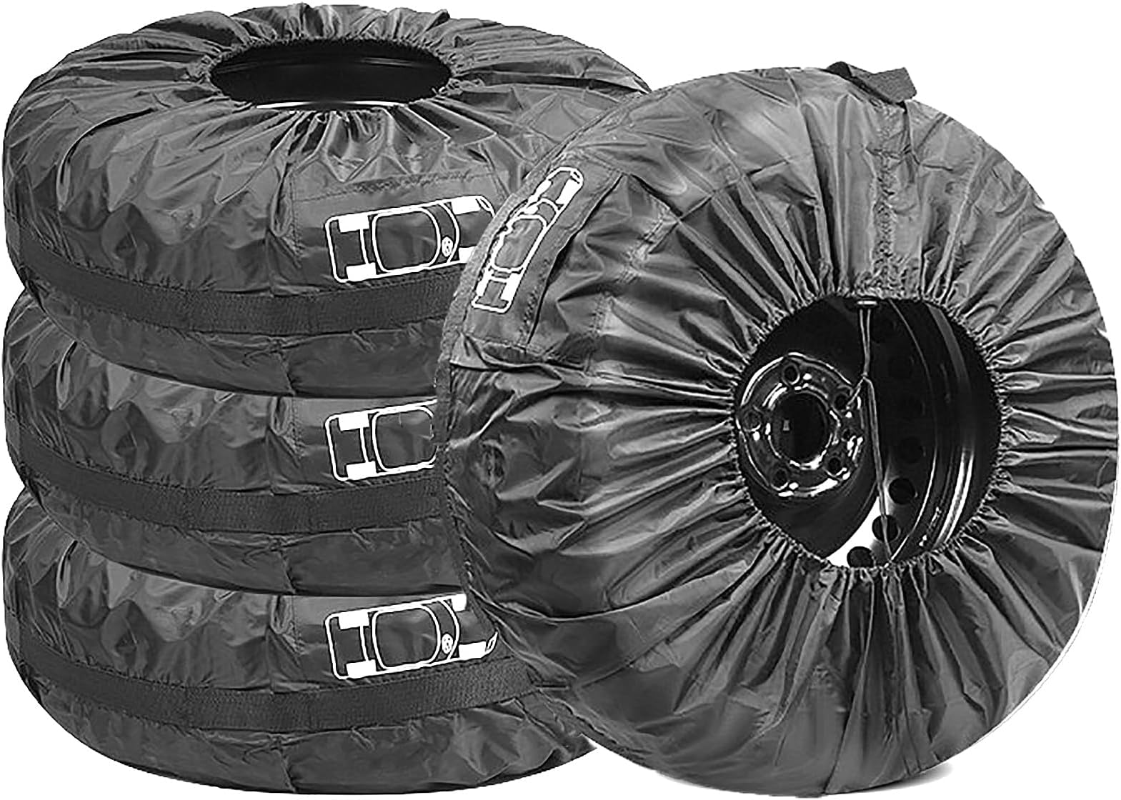 Amazon 【4本セット】 タイヤカバー スタットレス タイヤ 保管 カバー 車 カー用品 タイヤ収納 ホイール リペアタイヤ 収納 PRTIRECOVER タイヤラック・カバー