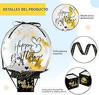 Vista 3 de UQM Caja de dinero de cumpleaños mejorada para regalo en efectivo, divertido juego de globos de dinero de cumpleaños sorpresa, regalos de cumpleaños
