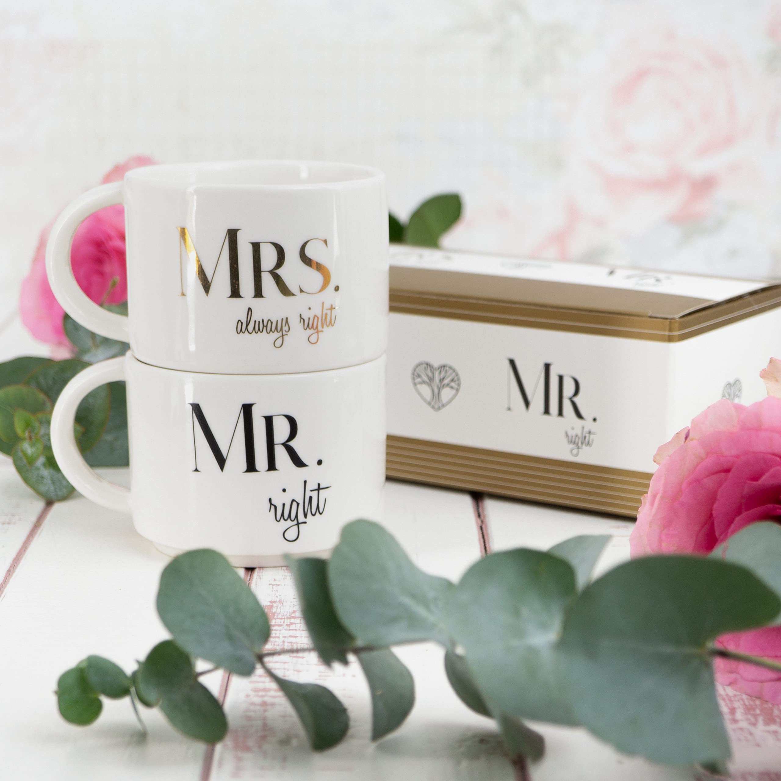 Set 2 Tazze Mr E Mrs - Coppe Coppia Per Matrimonio | Regalo Nozze Moderno - Foto 11