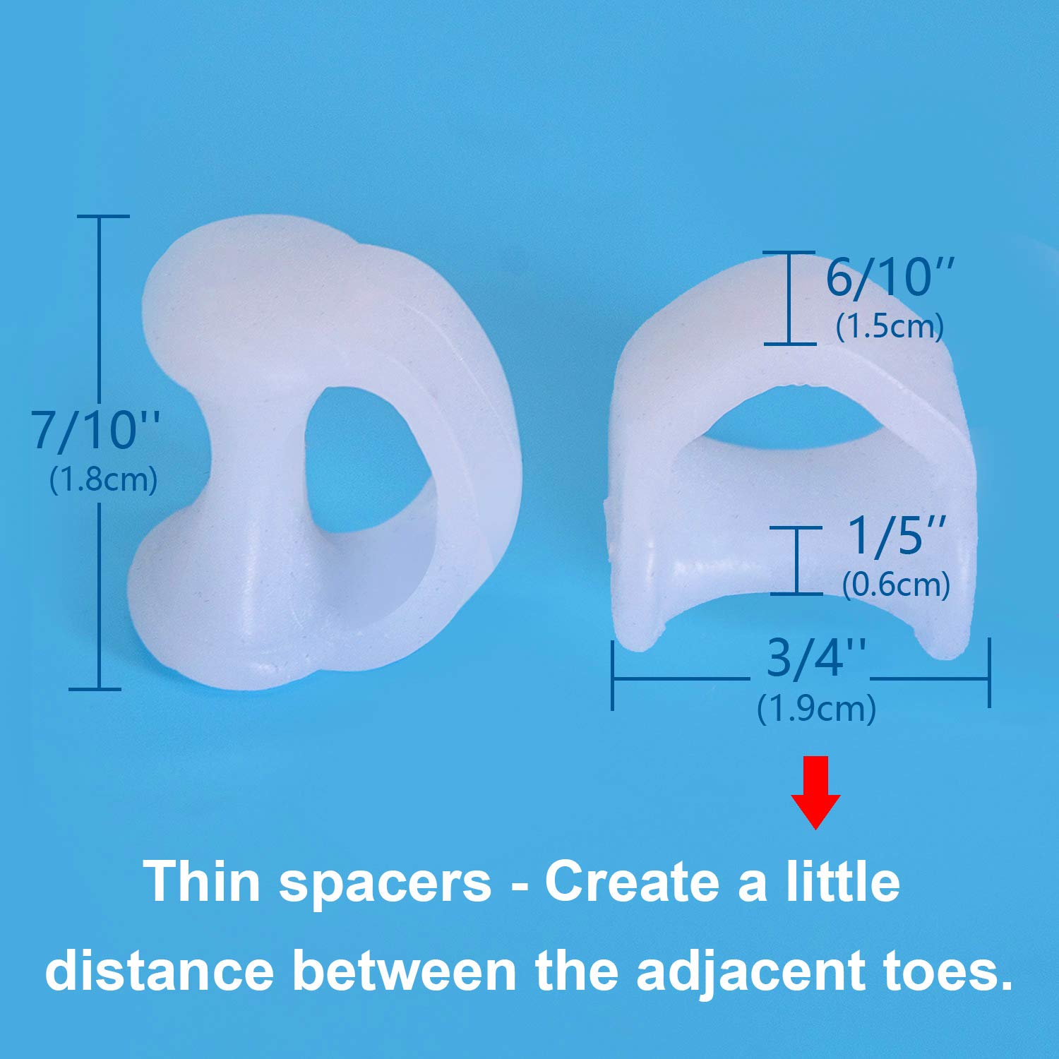 Povihome 10 Pack Pinky Toe Separators, Little Toe Spacers to Separate