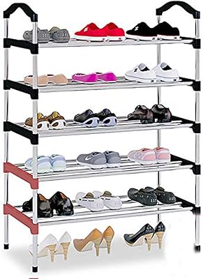 Amazon 5段積み重ね可能な靴ラック収納棚 メタルタワー 組み立てが簡単なラック 工具不要 Diyは多様化する需要に対応 シューズラック オンライン通販
