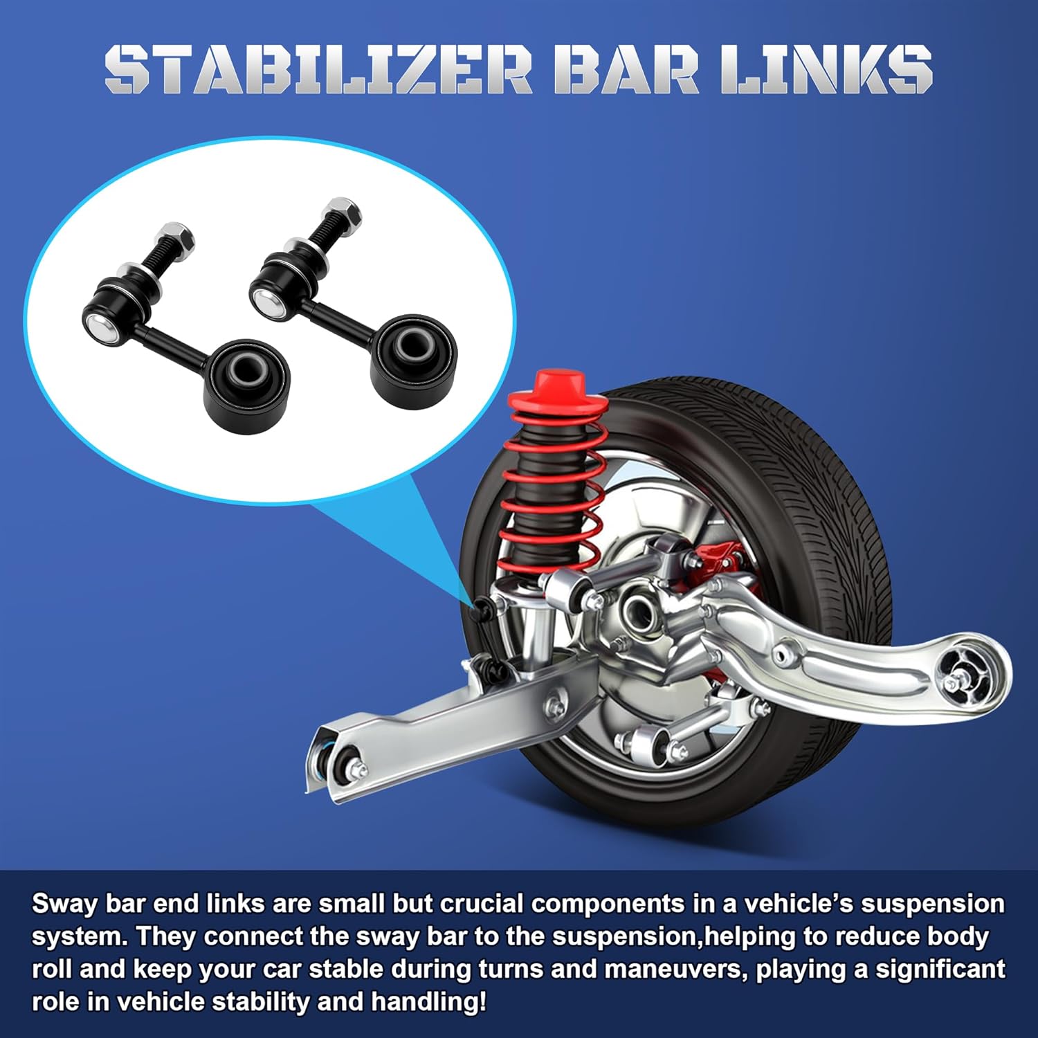 K750179 Front Sway Bar Stabilizer End Links Compatible with Toyota Sequoia Tundra 2007 2008 2009 2010 2011 2012 2013 2014 2015 2016 2017 2018 2019 2020 2021 2022 Replaces K750180, 488100C010