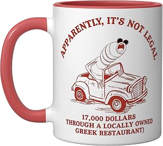 Apparently It’s Not Legal Marcus The Worm Meme Design Ceramic Mug, Red/White