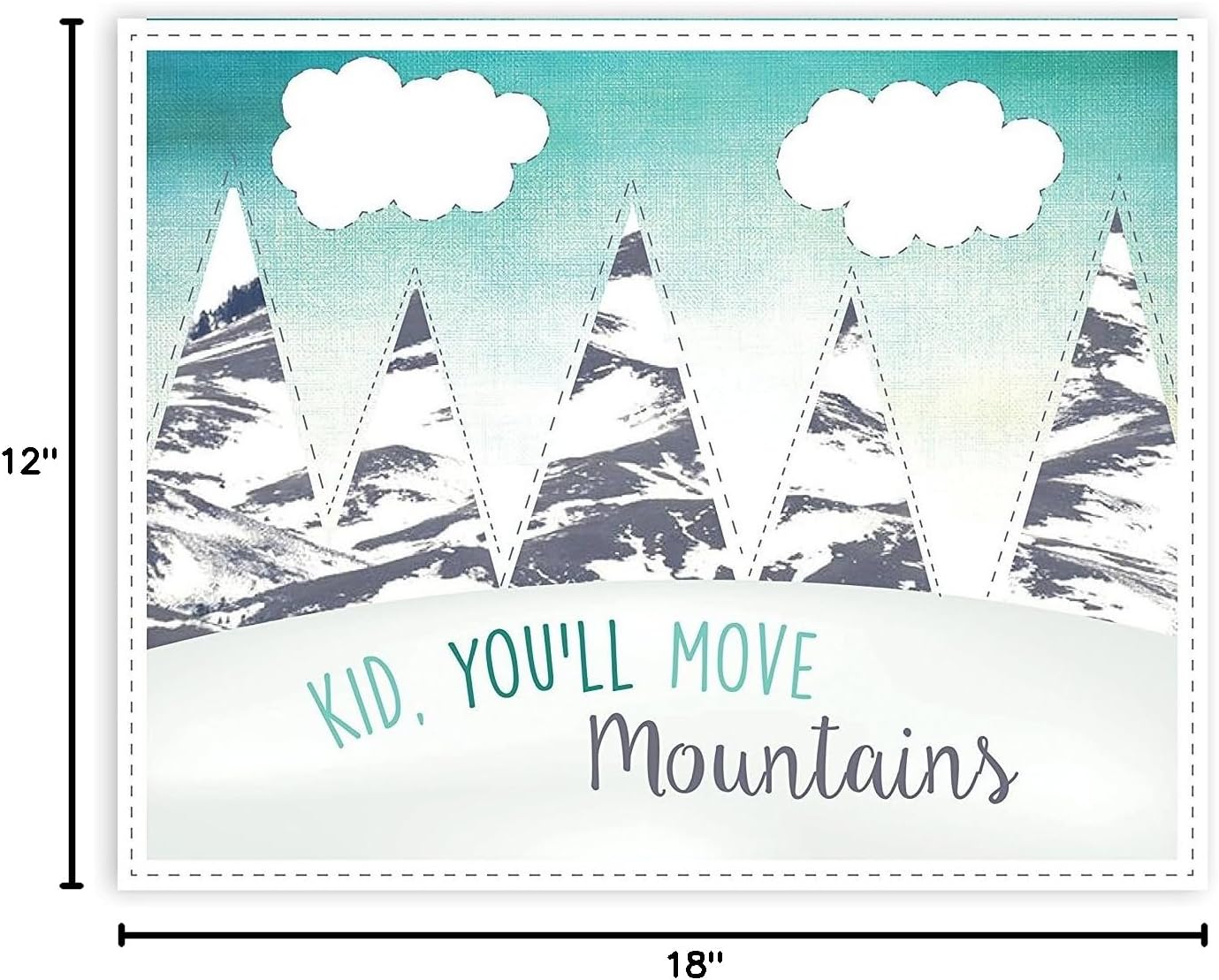 Kid, You'll Move Mountains Children's Wall Art Print 12x18 Inch Print, Nursery Decor, Kid?s Wall Art Print, Kid?s Room Decor, Gender Neutral Decor