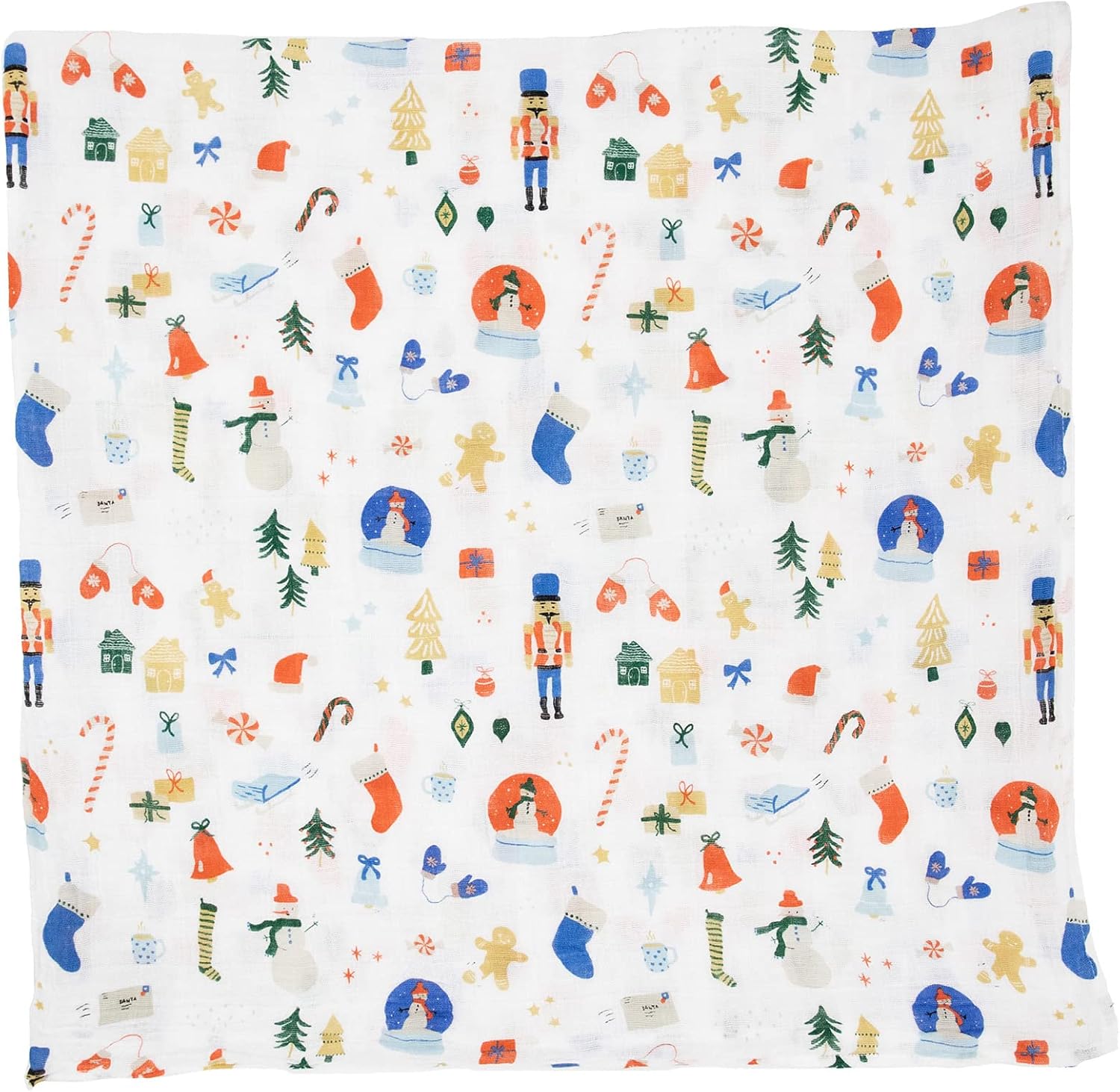 Little Unicorn Premium Cotton Swaddle Baby Blanket | Breathable Fabric | for swaddling, Play, Nursing & More (Christmas Time)