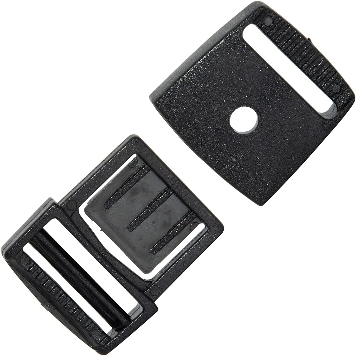 Flyshop Various Sizes Black Center Release Plastic Buckle for Backpack Straps Webbing Strapping 5PCS
