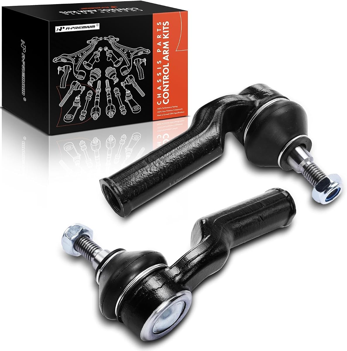 A-Premium Reparación del extremo de la barra de acoplamiento exterior delantera Desgaste desigual del neumático | Compatible con Ford Escape 13-19, Focus 12-18, Transit Connect 14-18, C-Max 13-18 y Lincoln MKC 15-19, paquete de 2
