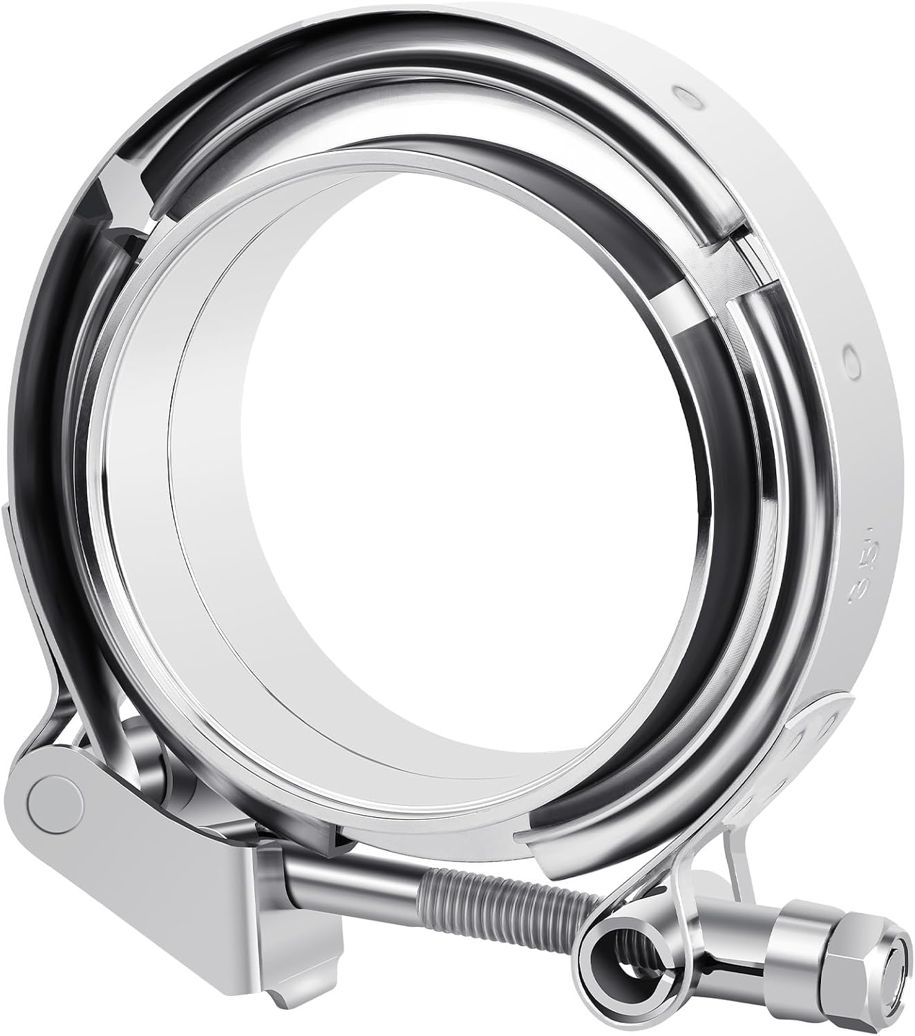 MuHize 3.5 Inch V-Band Clamp - Upgraded Quick-Release Exhaust Clamp with Male/Female Flanges, 304 Stainless Steel for Turbo Downpipe