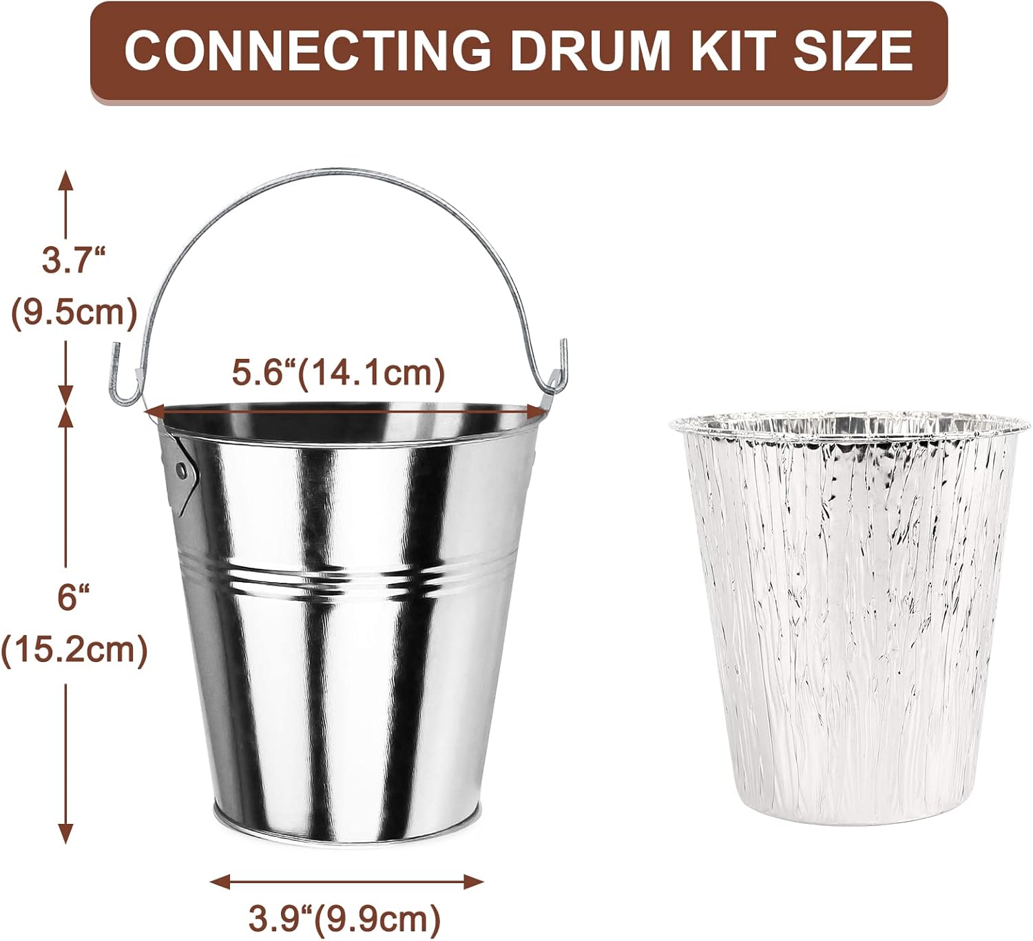 QuliMetal BAC362 Folding Front Shelf and Drip Bucket and 15-Pack Disposable Foil Liners for Traeger