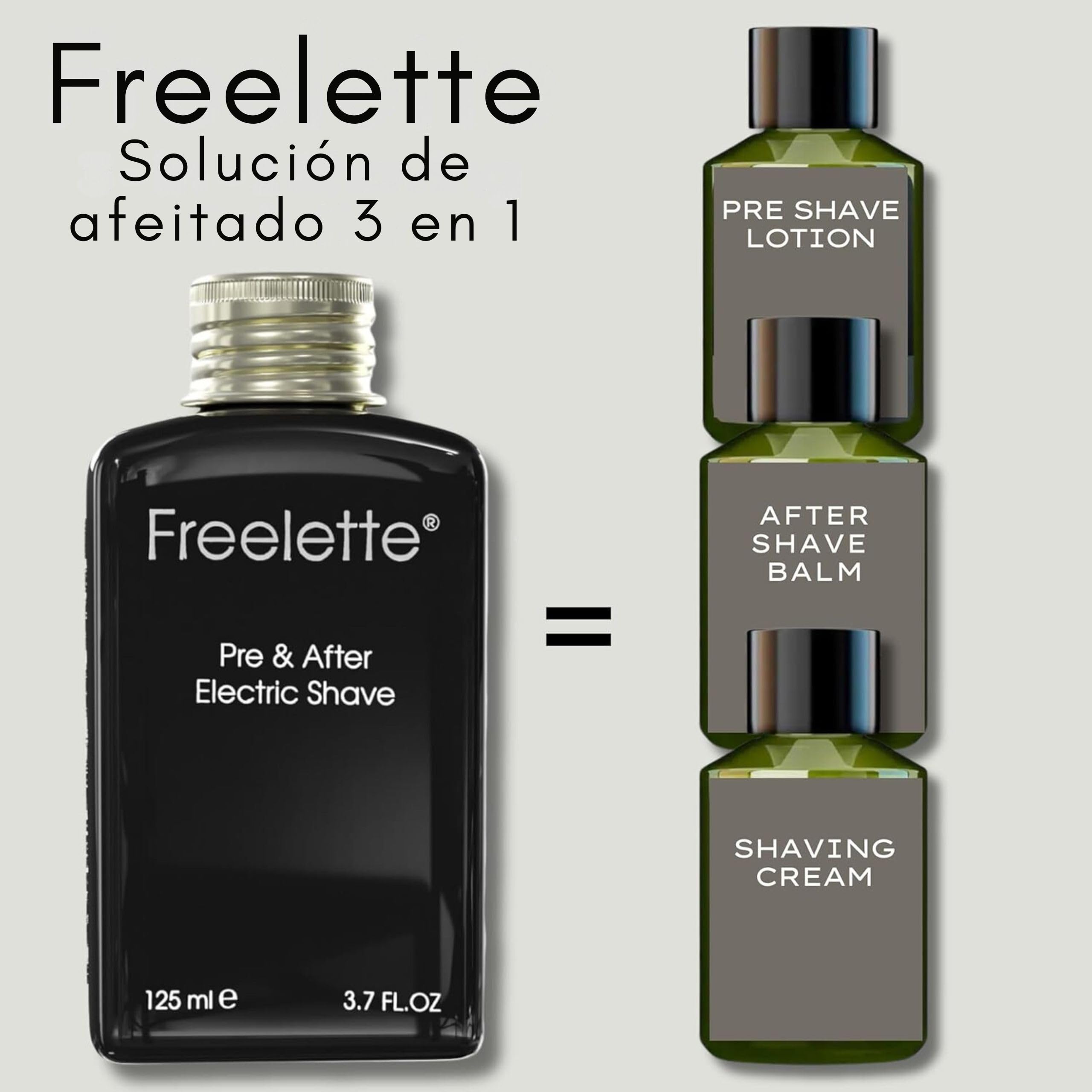 Crema para después del afeitado mejor para el afeitado apurado eléctrico bálsamo Freelette (125 ml, Palmetto/Bisabolol)