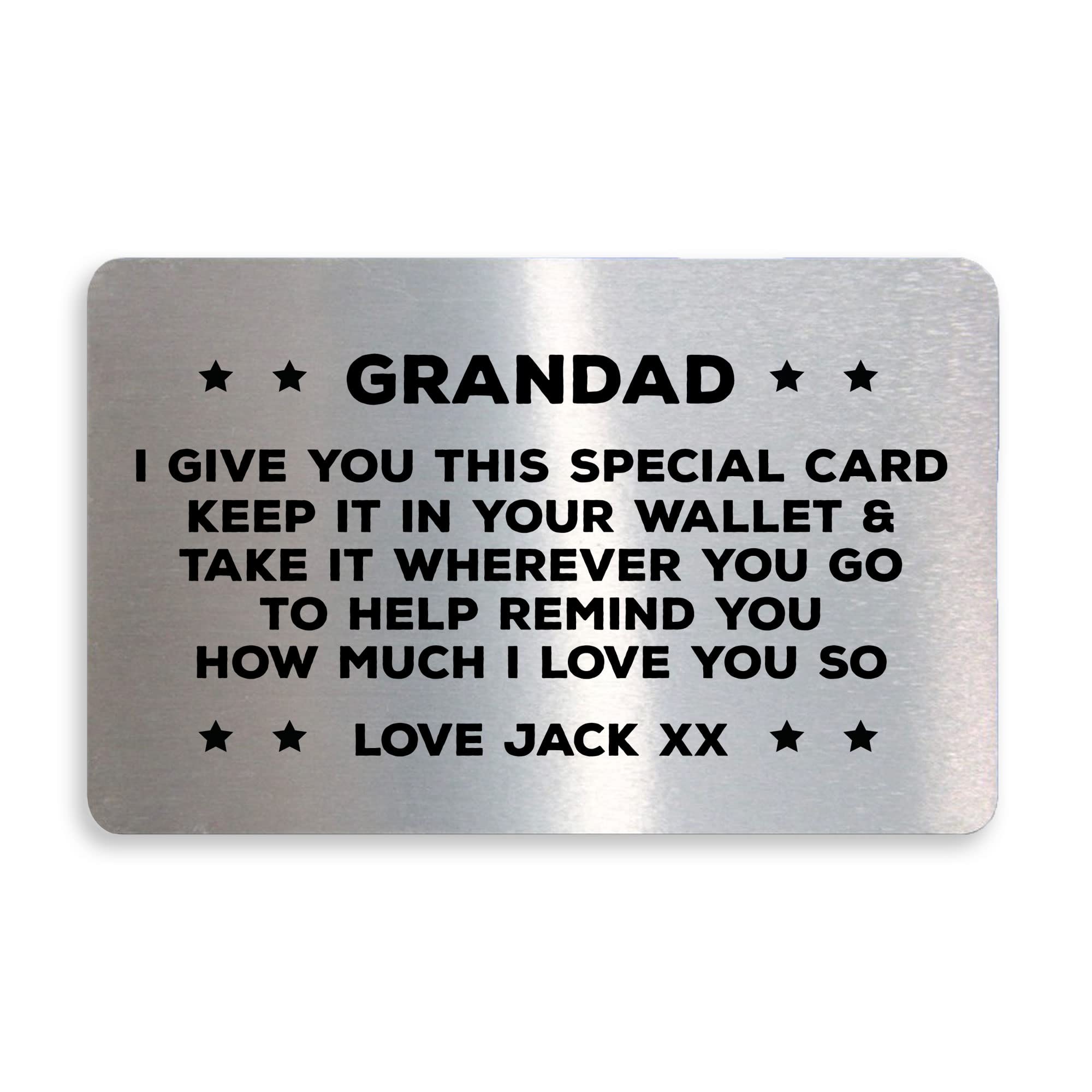 RED OCEAN Grandad Gift Thank You Gift For Birthday Christmas Personalised Wallet Insert Keepsake