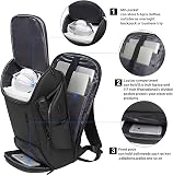 BANGE Business Men Backpack Waterproof Large Capacity External Charging Port Bag Black Fashion Backpack, 7267black - 2