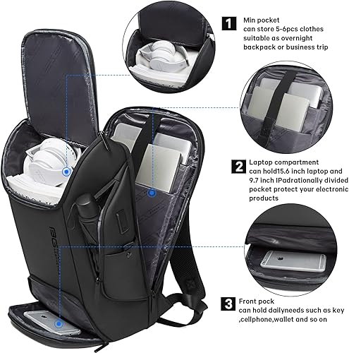 Miniatura 8 de BANGE Mochila inteligente para computadora portátil de negocios que puede contener una mochila de viaje para laptop de 15.6 pulgadas, bolsa de