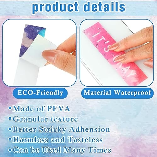 Vista 54 de 80 calcomanías sensoriales de ansiedad con citas inspiradoras, tiras texturizadas tranquilas, para alivio de la salud mental, calcomanías