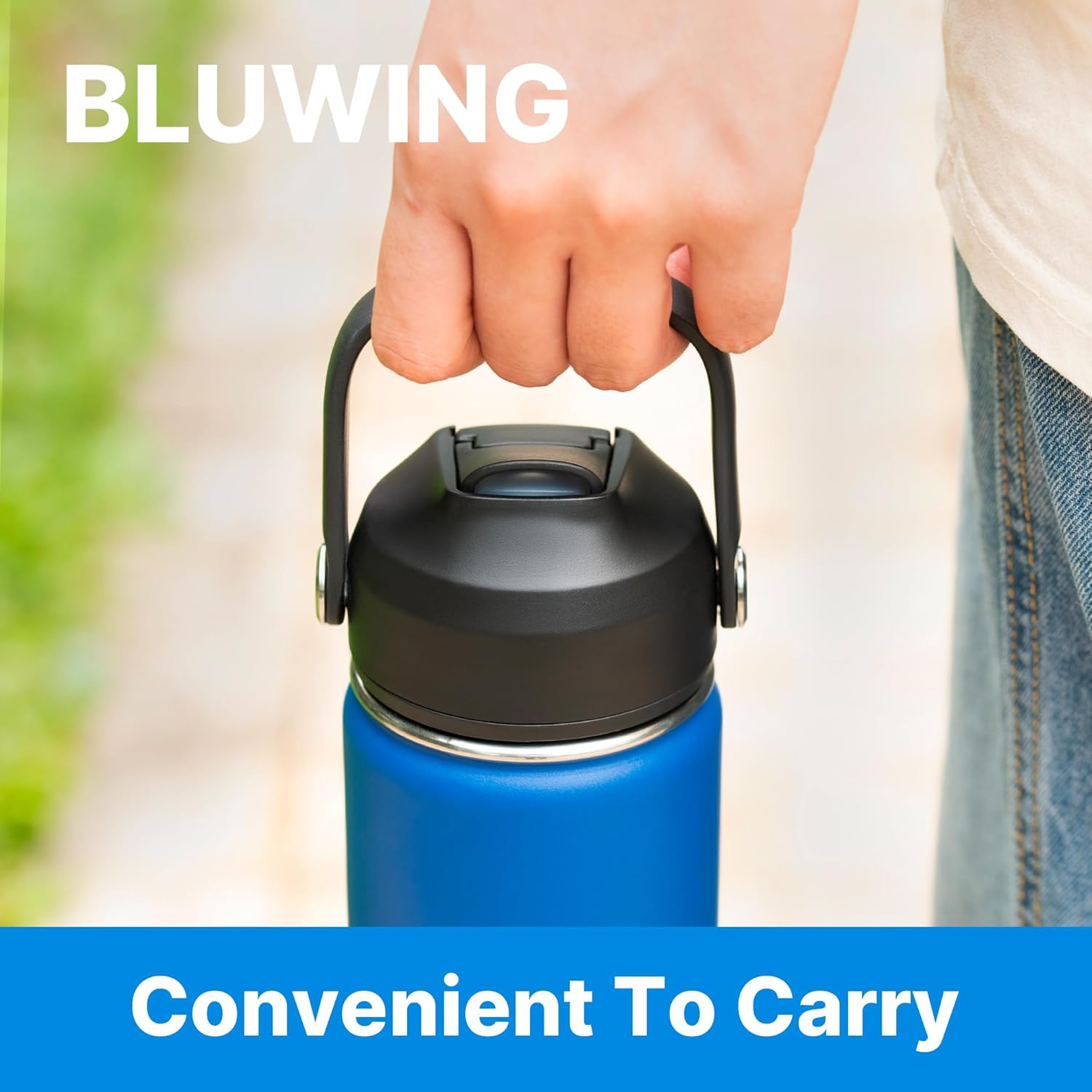 Straw Lid for Hydro Flask 12-64oz Wide Mouth, Replacement Lids with Handle for Hydroflask, Thermoflask, koodee Wide Mouth Water Bottle, BPA Free - Image 2