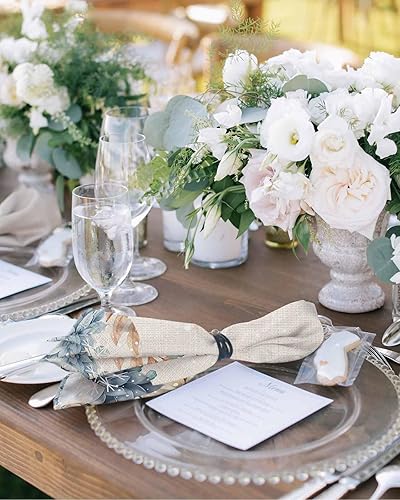 Miniatura 2 de Servilletas de lino de eucalipto de Navidad, 8 paquetes, servilletas reutilizables de mesa de cóctel para bodas, fiestas, hoteles, restaurantes,