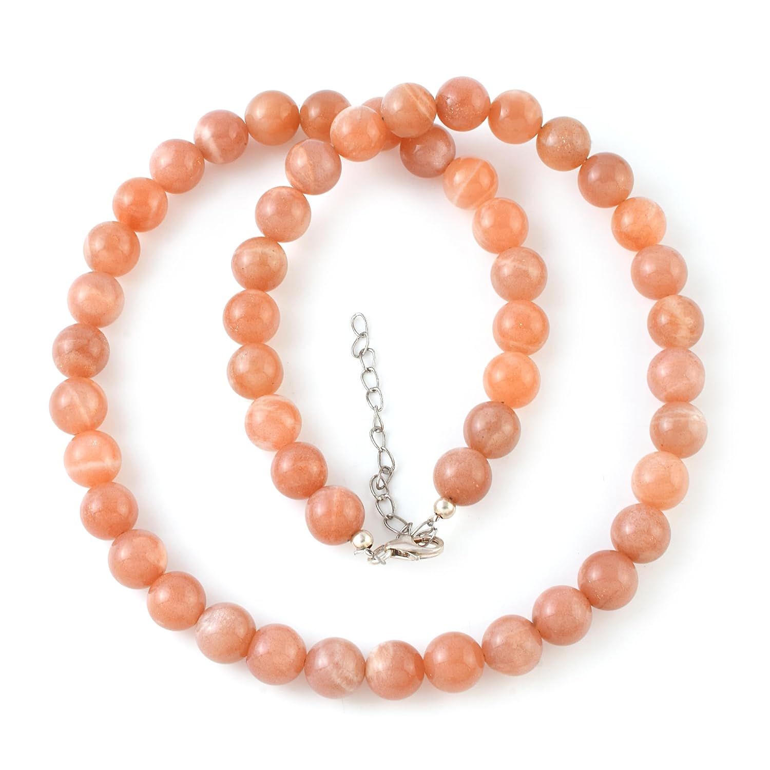 8mm Natural Gemstone Beads Necklace – Handcrafted Gemstone Jewelry, 925 Silver Clasp, Healing Crystal for Men & Women, 18"