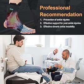 SNEINO Ankle Brace for Women & Men - Ankle Support Brace for Sprained Ankle, Ankle Stabilizer for Achilles, Tendon, Sprain, Injury Recovery, Lace up Ankle wrap for Running, Basketball, Volleyball (Medium)