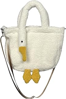 Women Cute Plush Goose Bag Funny Novelty Goose Purse Tote Handbag Shoulder Shopper Bag