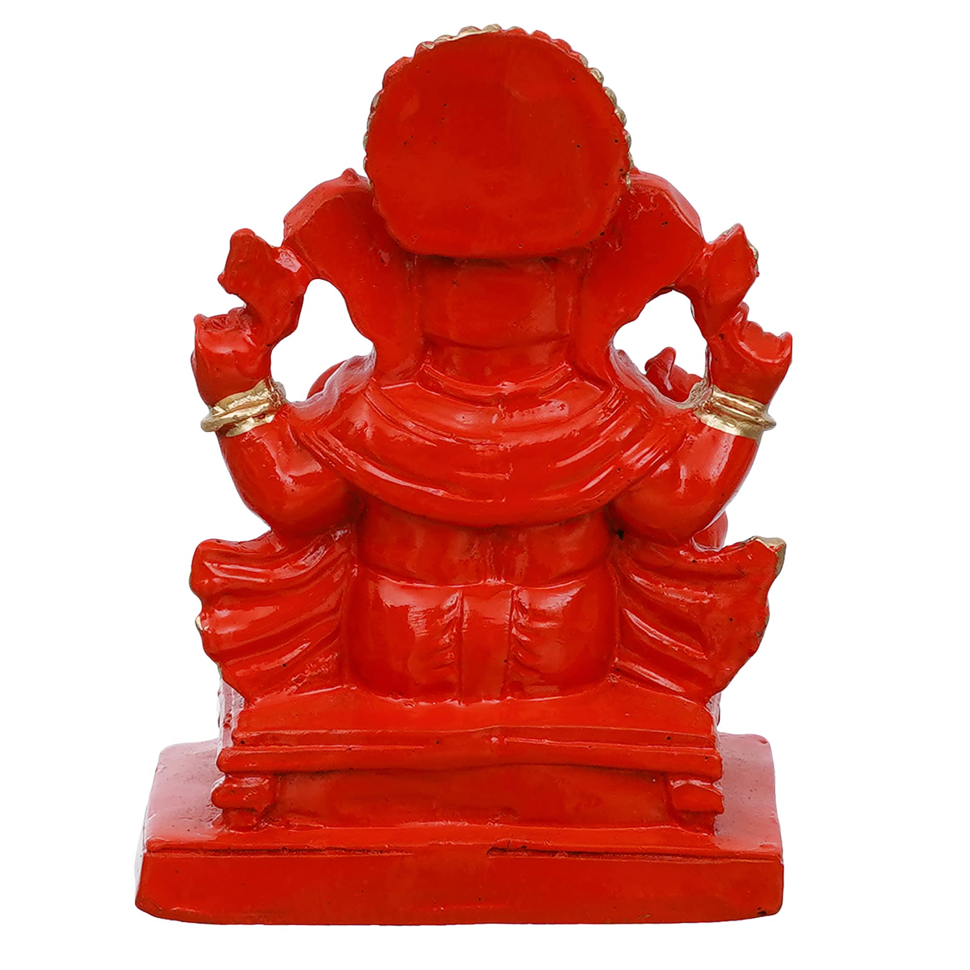 Webelkart Polyresin Ganesha Statue for Car Dashboard Ganesha Murti Ganpati Idol Figurine for Home Temple| Ganesha Idol for Car Dashboard -Ganesha Idol for Home Decor Entrance (4 inches,Orange) 3