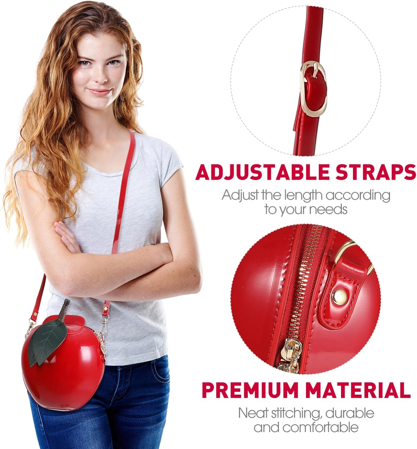 Shape Shoulder Bag Cute PU bag Trendy Belt Purse Coin Purse Crossbody Bag for Girl 1pc