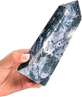 Vista 10 de JIC Gem Extra Large Rare Dendritic Jade Crystal Tower Natural Quartz Crystal Tower Point Wand Large Crystals and Stone Energy Crystal Wand Home