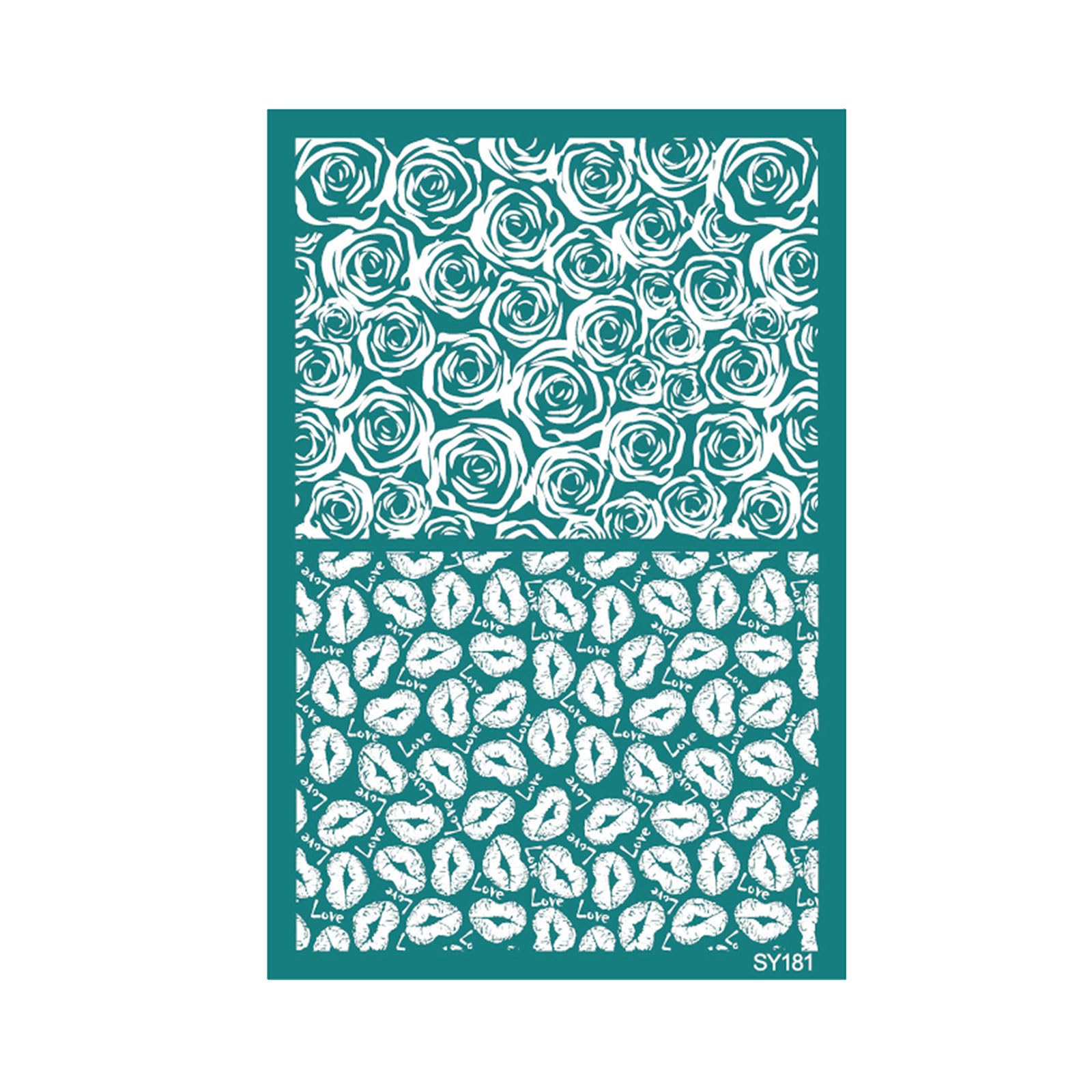 Uqezagpa Sy181 Valentines Day Silk Screen Stencils Heart Meshes Transfers Stencils Reusable Earrings Silkscreen Printing Stencils