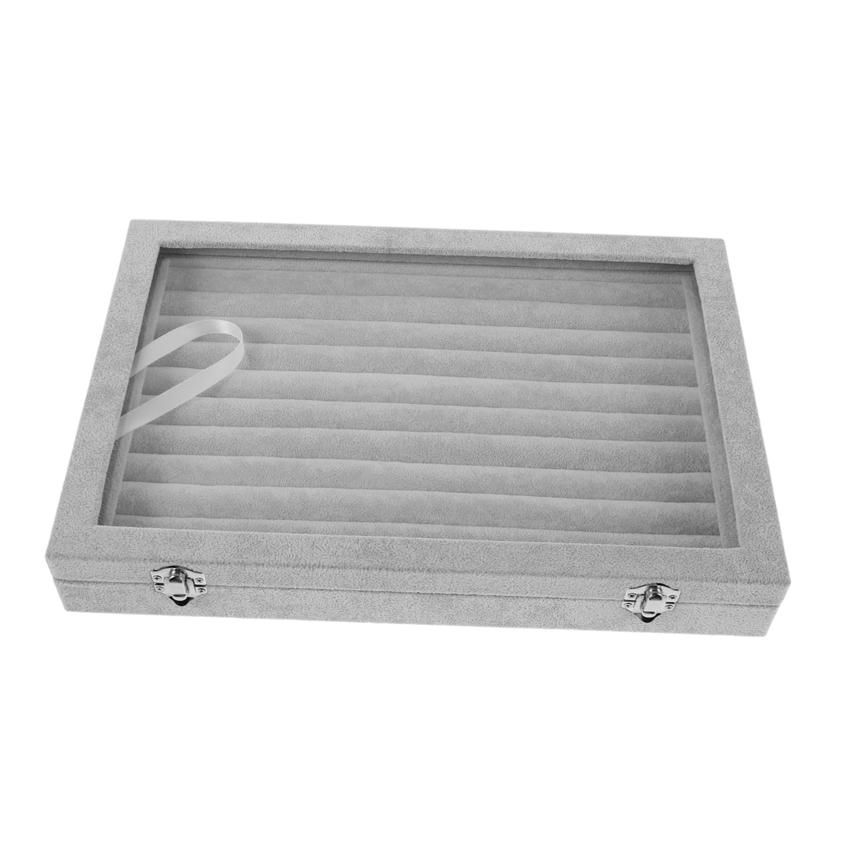 Gatuida Scatola Per Anelli Con Coperchio Trasparente Scatola Per Orecchini in Velluto Espositore Per Gioielli Da Donna Organizer Da Viaggio Per Accessori Grande Portagioie Con Fessure Per