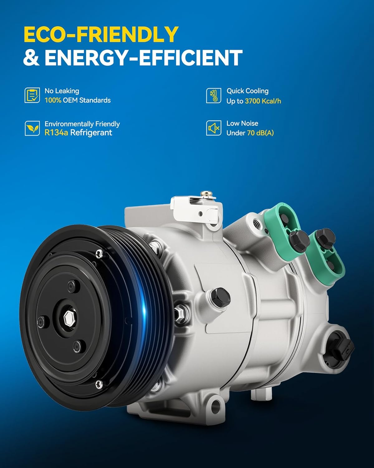 PHILTOP 168312 Air Conditioning AC Compressor with Clutch Compatible with Hyundai Tucson 2016 2017 2.0L