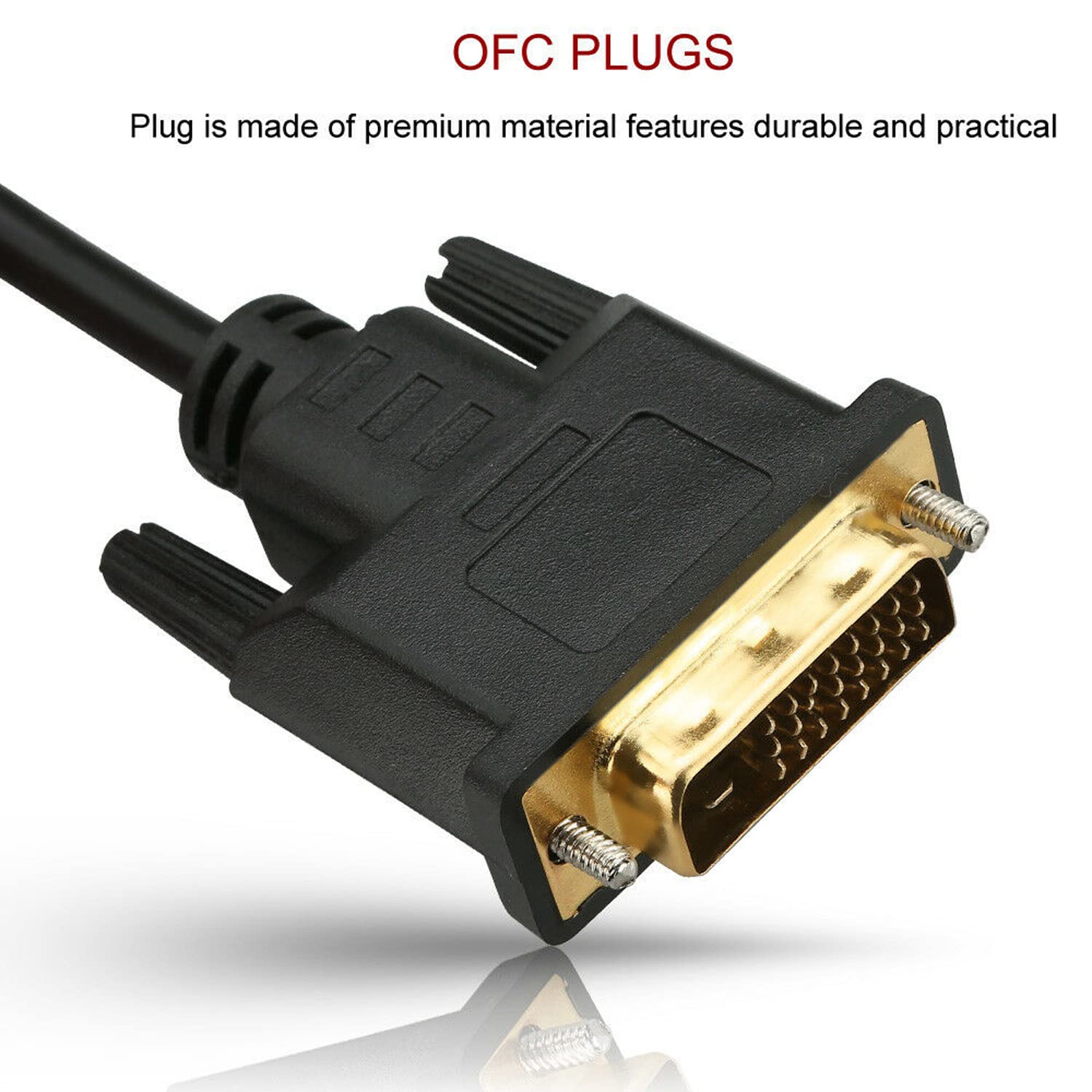 HDMI to DVI Cable Male DVI-D for LCD Monitor Computer PC DVD Cord Lead High Speed Adapter Cable 1080P Full HD Compatible for Raspberry Pi, Roku, Xbox One, PS4 PS3, Graphics Card, Nintendo Switch (1M)