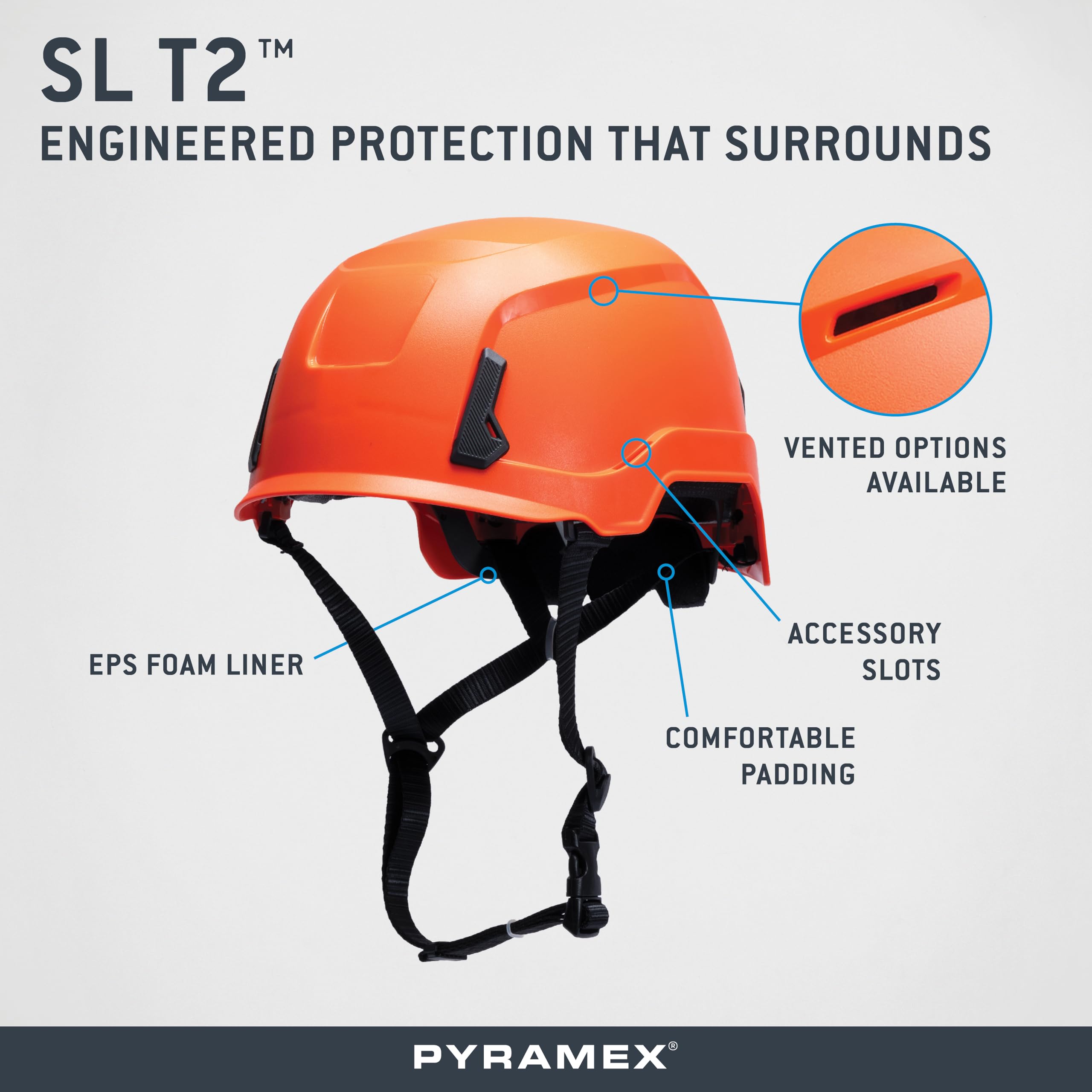 Pyramex SL T2 Type II Casque de sécurité Orange non ventilé