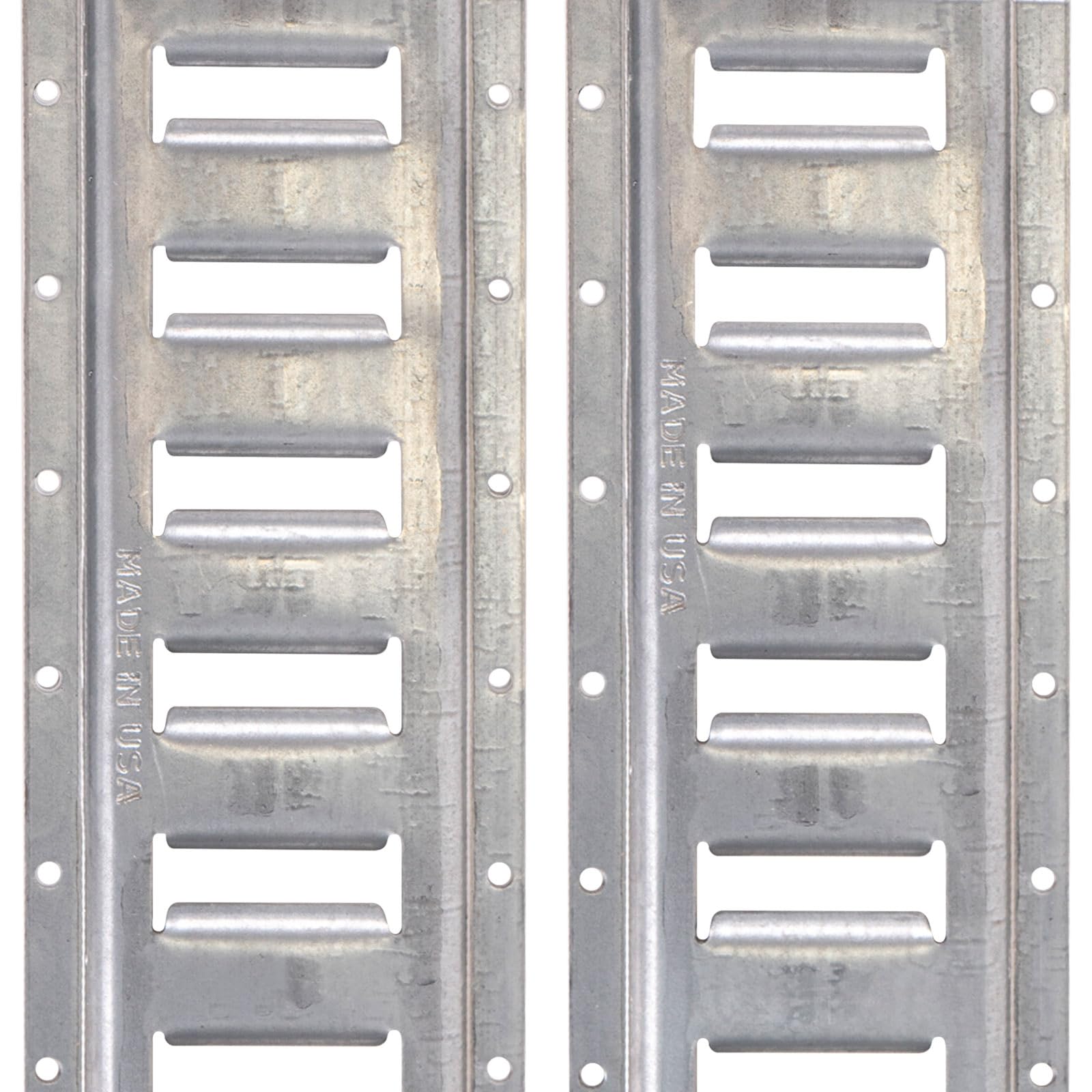 US Cargo Control E Track, Made in USA, 12 Gauge Steel 8 FT Galvanized E-Track Rail (2 Pack) Horizontal ETrack Rails for Trailers, Garages, Cargo Vans, 6,000 Pounds Break Strength Per Slot