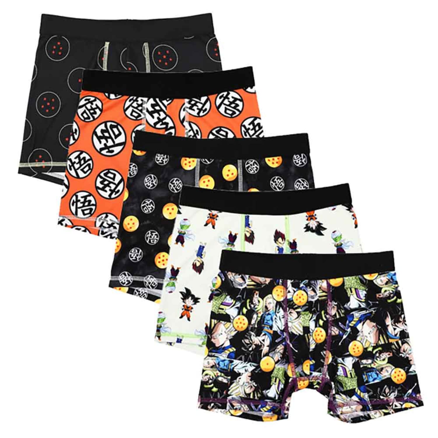 Bioworld Dragon Ball Z Anime Heroes Multipack Boys Boxer Briefs Boxer Shorts