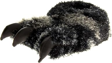 Footwear Studio Mens Faux Fur Monster Claws Bulldog Dog Novelty Slippers