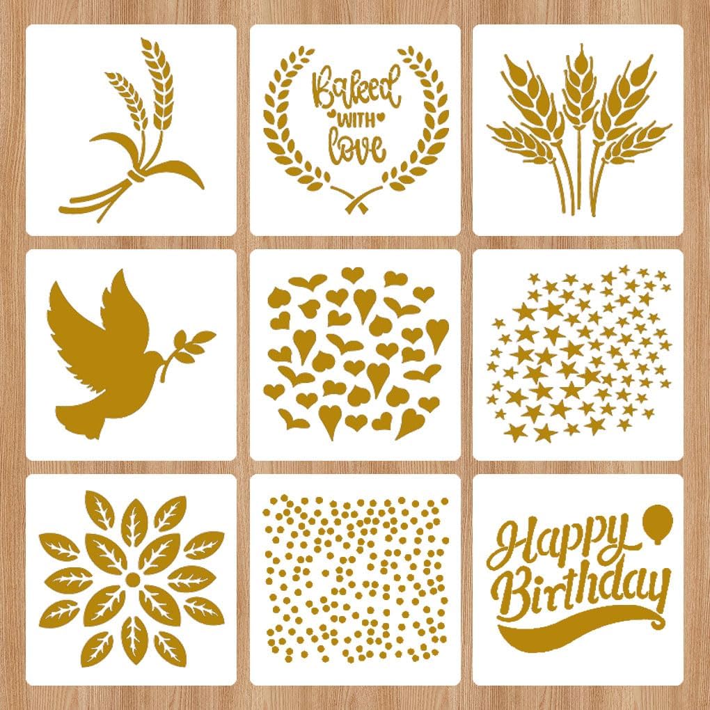 Floral Cake Stencils Decorating, Cake Decorating Supplies Kit with 20 Different Designs, Cookie Stencil Suitable for Many Cakes and Bread Baking Projects(Floral)