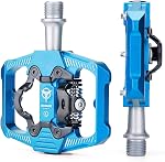 Mountain Pédales à vélo - Pédale plate et sans clip - 3 Plate-forme de roulement scellée Pedals Clipless Compatible avec SPD, Pédales à vélo