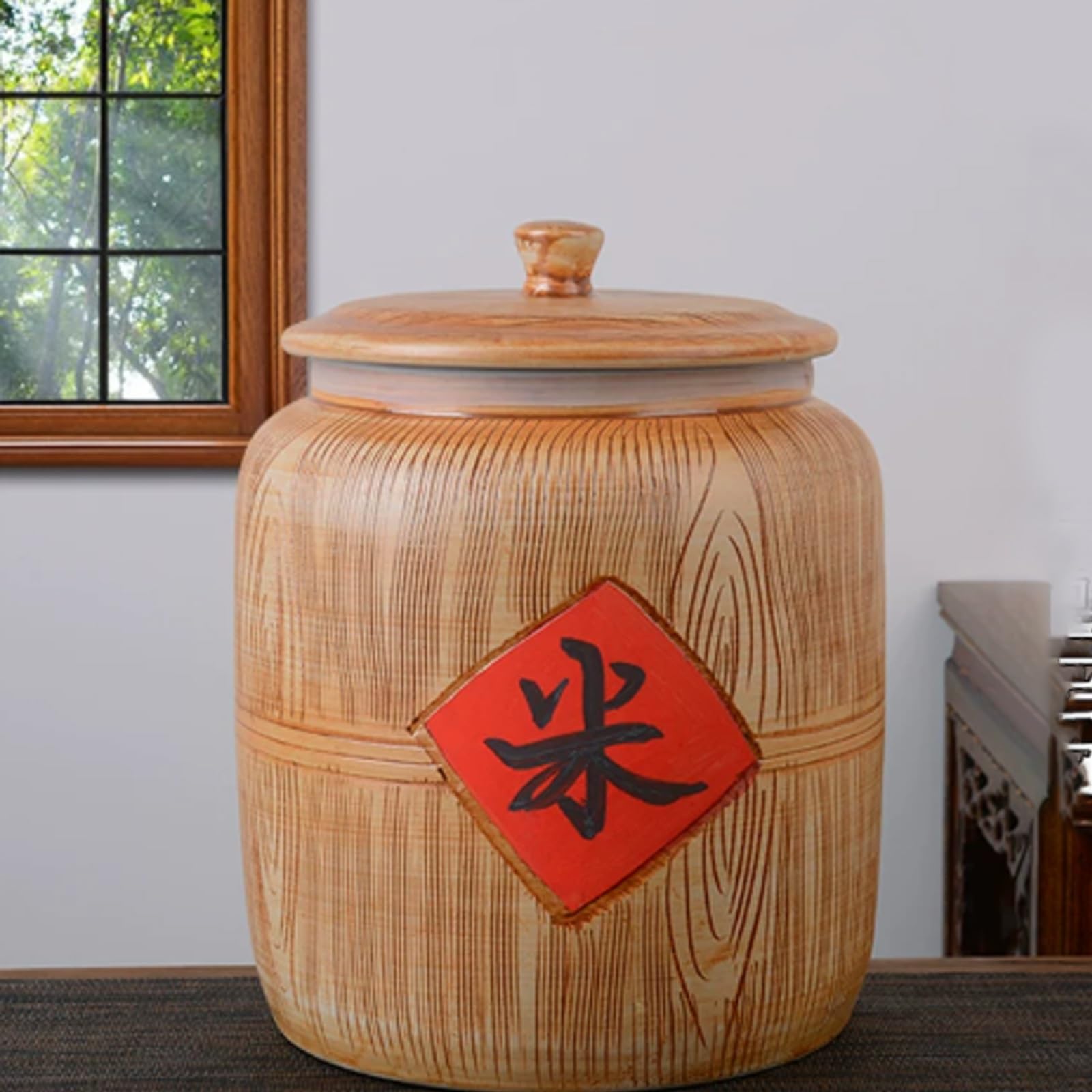 Récipient à riz en céramique contre l'humidité pot de 10kg hermétique pour farine et riz