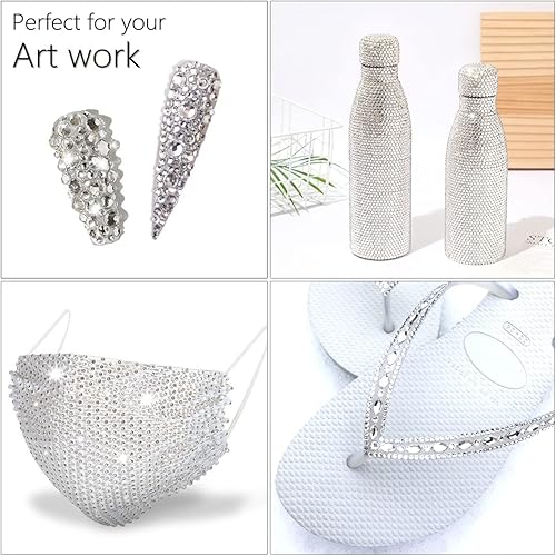 Miniatura 9 de 1440 unidades de diamantes de imitación SS16 de 0.157 in con parte trasera plana rosa claro a granel, gemas redondas de cristal K9, piedras