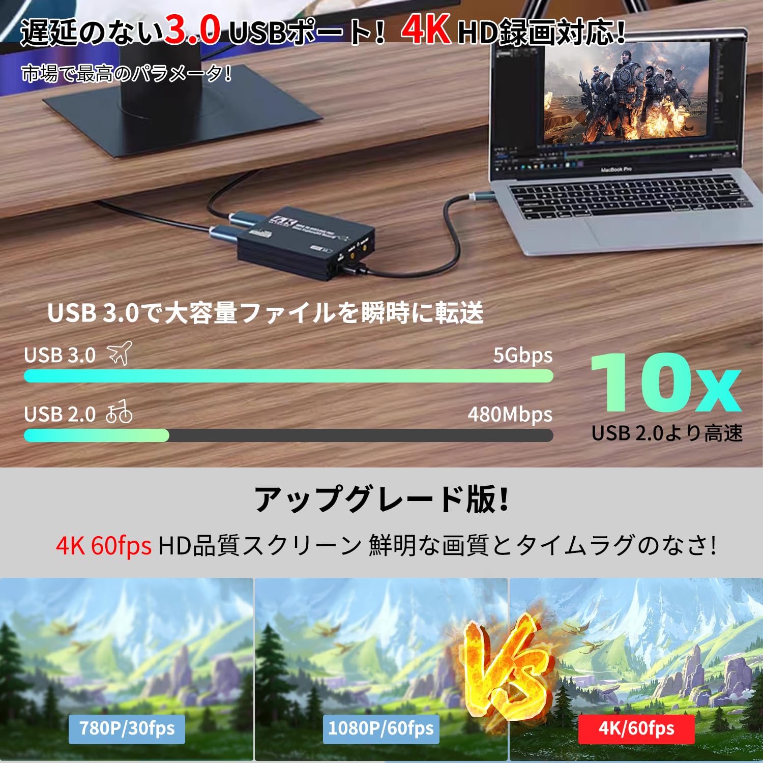 Amazon.co.jp: C.CURTING 4K@60Hz HDMI キャプチャーボード 4K録画対応