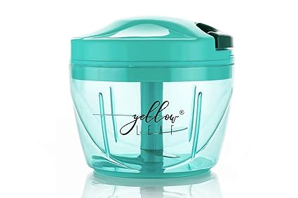 Yellow Leaf Products 725 ml, Manual Vegetable Fruit Onion Chopper,Compact & Powerful Hand Meat Grinder Mixer Slicer Shredder Vegetable Tools with 3 Blades | Set of 1