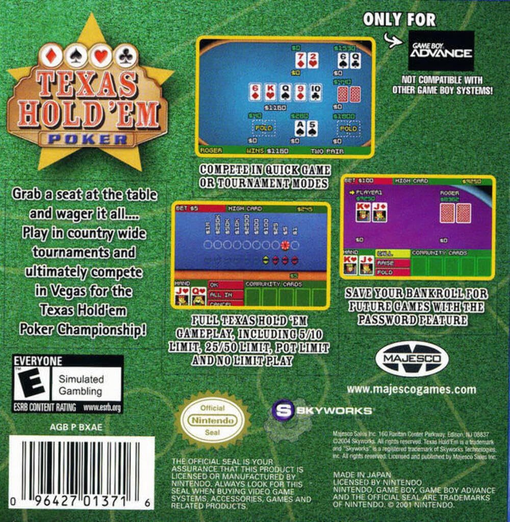 Texas Hold 'Em Poker - Game Boy Advance (Collector's)