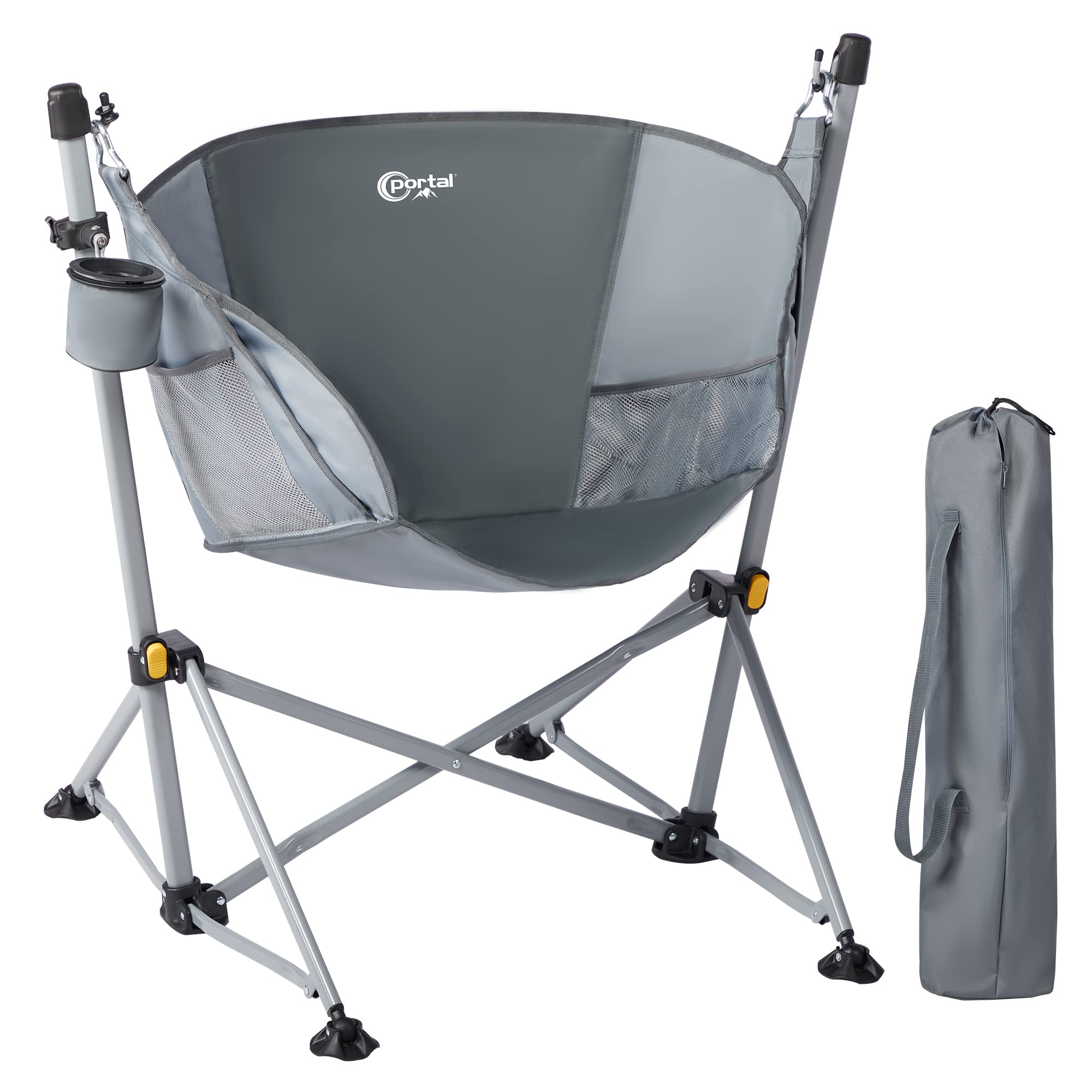PORTAL Hammock Camping Chair Folding Portable Swinging Chair with Cup Holder for Outdoor Lawn Backyard Patio,Support 350 lbs
