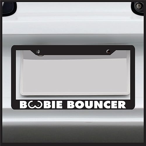 Miniatura 11 de Divertido marco de matrícula para hombres y mujeres, novedoso soporte de etiqueta de auto con humor para regalo, ajuste universal estándar de EE.