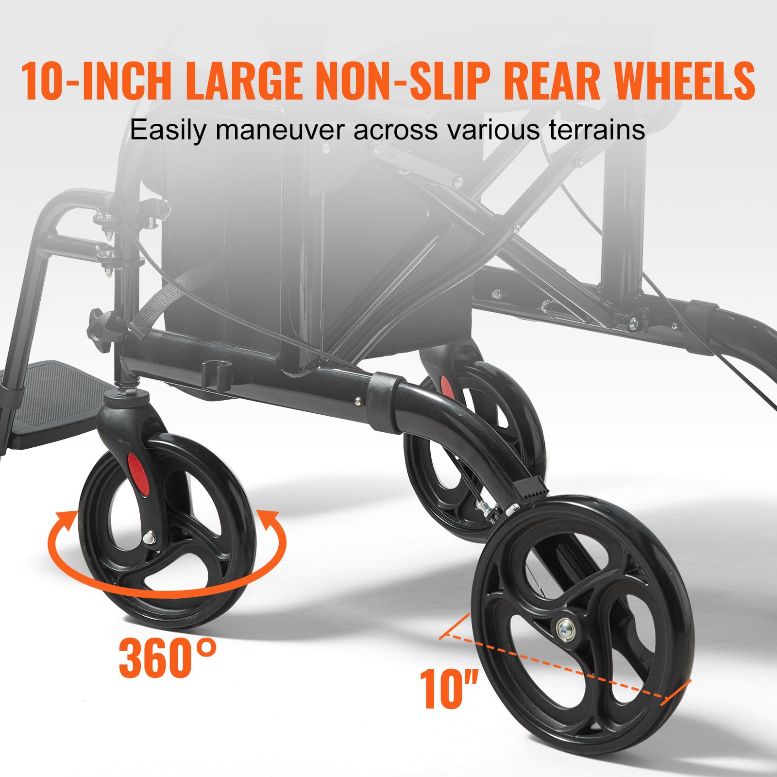 VEVOR Deambulatore 2 in 1 Sedia per Anziani, Deambulatore Pieghevole Combinato Sedia a Rotelle e Poggiapiedi, Deambulatore per Disabili in Alluminio con Maniglia Regolabile, Carico 300LBS