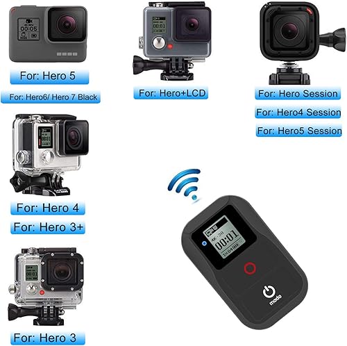 Miniatura 2 de Suptig Control remoto WiFi compatible con GoPro Hero 8/7/6/5/4/3+/Session - Control remoto inalámbrico impermeable (negro)