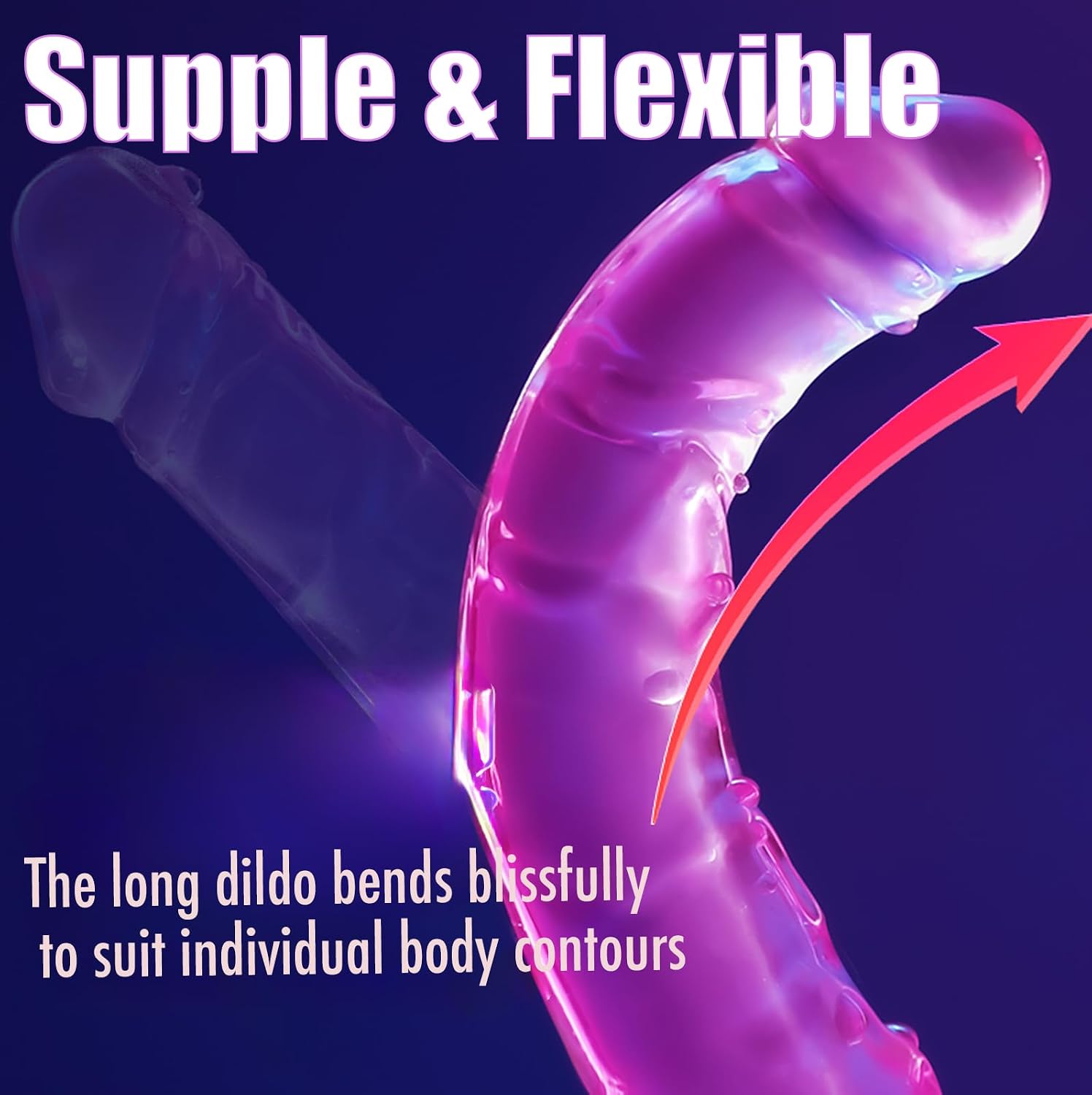 Double Dildo Realistic Double-Ended Dildo, Flexible & Bendable Double Sided Dildo Penetrating G-spot Anal Long Women Lesbian Sex Toys for Women Couples Beginner