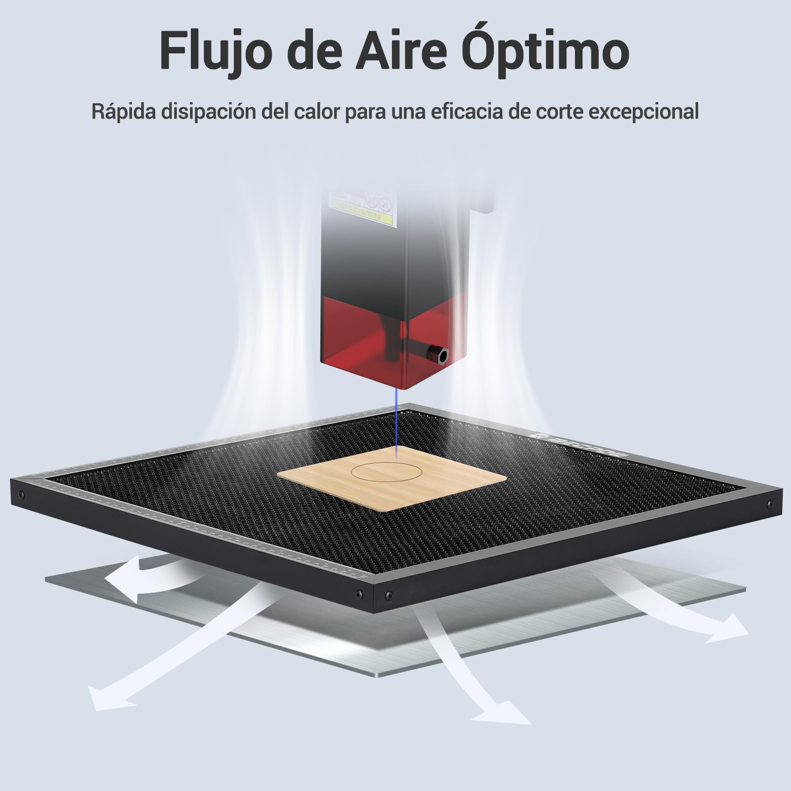 Mesa de Trabajo Láser Panal, 440 x 440 x 22mm Honeycomb Laser Bed para Grabador Láser, Garantizando Disipación Rápida del Calor y Protección de la Mesa