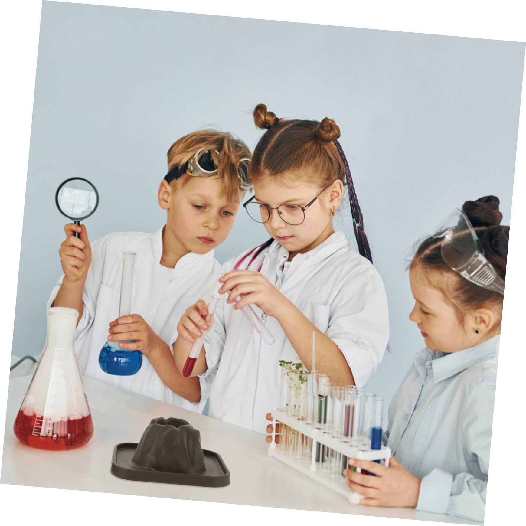 DOITOOL Kit de Ciencia para Aulas Infantiles: Modelo de Erupción Volcánica de 25 Piezas. Incluye Accesorios para Experimentos Científicos.