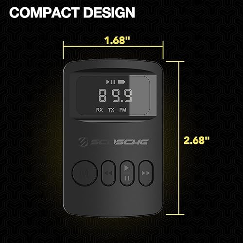 Miniatura 6 de Scosche BTTRFM-SP1 Transmisorreceptor Bluetooth portátil, transmisor FM y receptor de audio inalámbrico para TV, auriculares, estéreo de